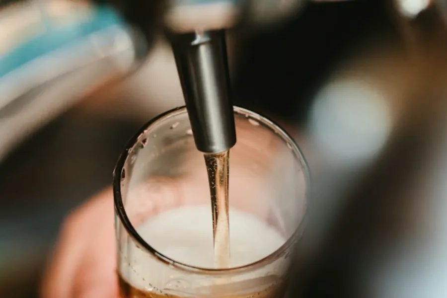 Beer being poured from the tap